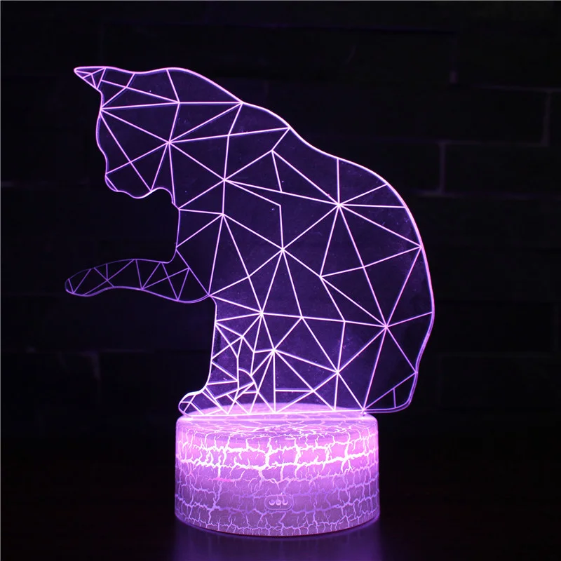 Nighdn 3D Lamp Illusion Cat Night Lights for Kids Room Decor LED 7 Color Chaging Table Lamp with USB Nightlight Birthday Gifts