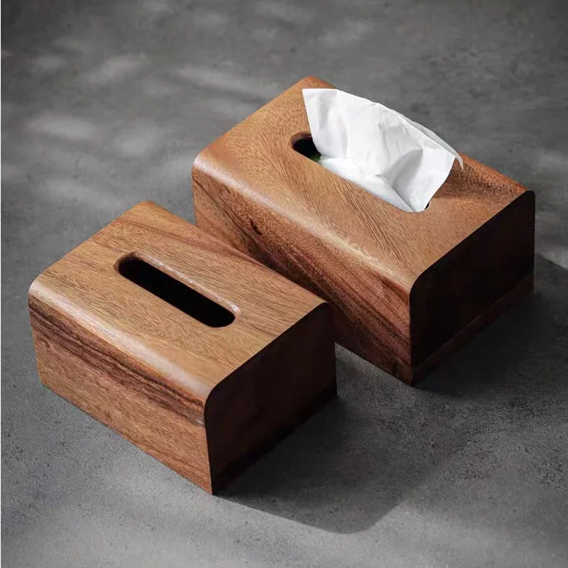 

Rectangular Walnut Tissue Box, Living Room Wooden Tissue Storage Box, Dining Table Center Napkin Holder, Home Decoration