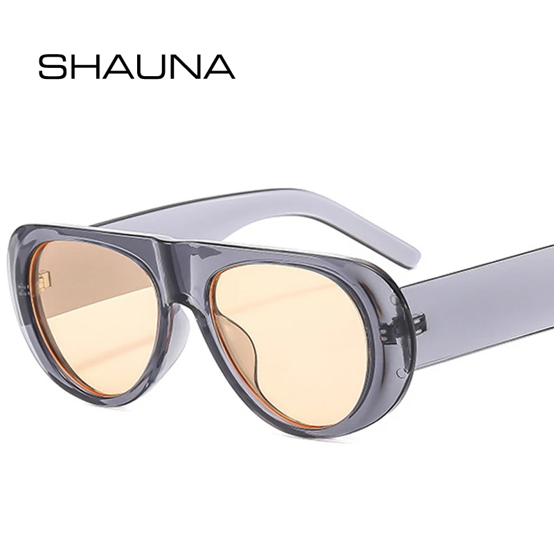 SHAUNA Retro Pilot Women Sunglasses Fashion Candy Color Shades UV400 Men Trending Wide Legs Sun Glasses