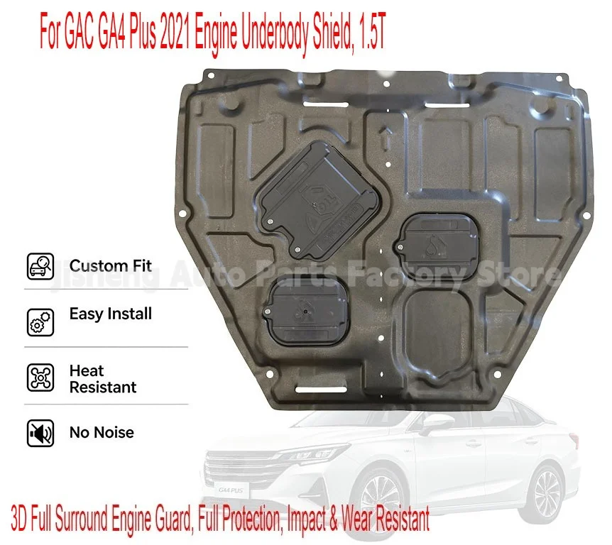 Engine Underbody Chassis Protection Skid Guard Fit GAC Trumpchi GA4 Plus 2021 1.5T, Factory Original Reserved Holes Installation