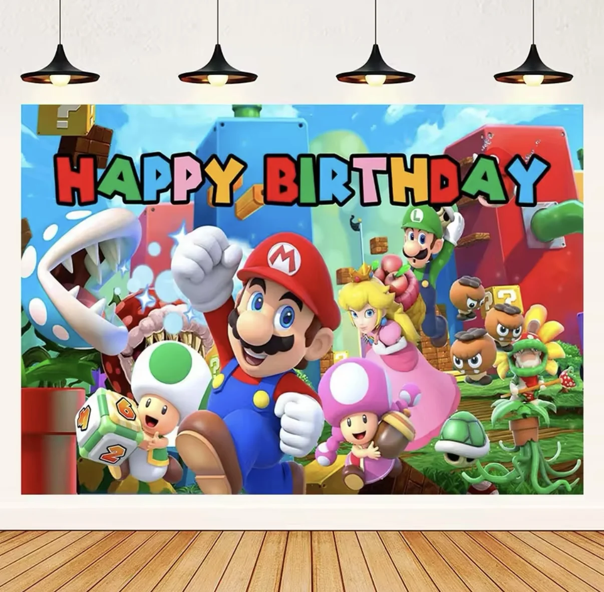 خلفية موضوع سوبر م آند ماريوسيد لفيلم الرسوم المتحركة، لوازم تزيين حفلات أعياد الميلاد، لافتة للأطفال والأولاد، خلفيات صور هدية #5