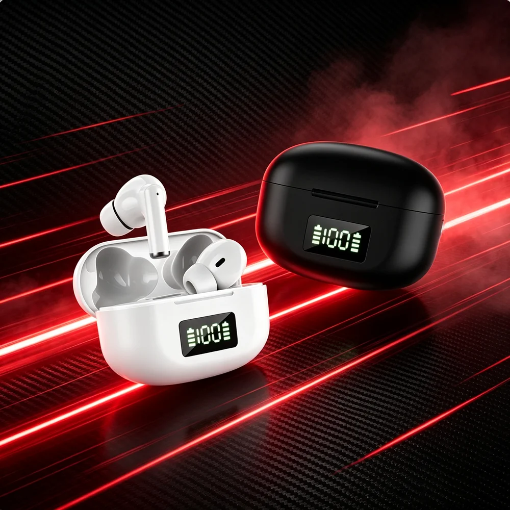 TWS Bluetooth Headphones Wireless High Sound Quality HiFi Ultra Long Battery Life Half In-ear Earbuds Mini Portable