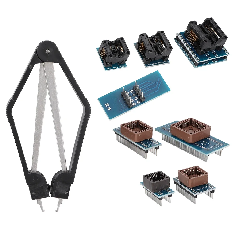 Kit de douilles d'adaptateurs de programmeur 9 pièces pour extracteur IC TL866CS TL866A EZP2010, clip de test TL868CS