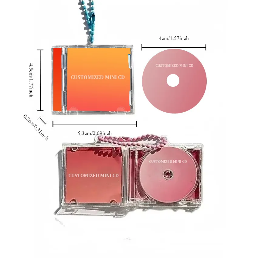 NFC mini CD label customization self-made CDs DIY high-appearance-value singer album keychain pendants as gifts