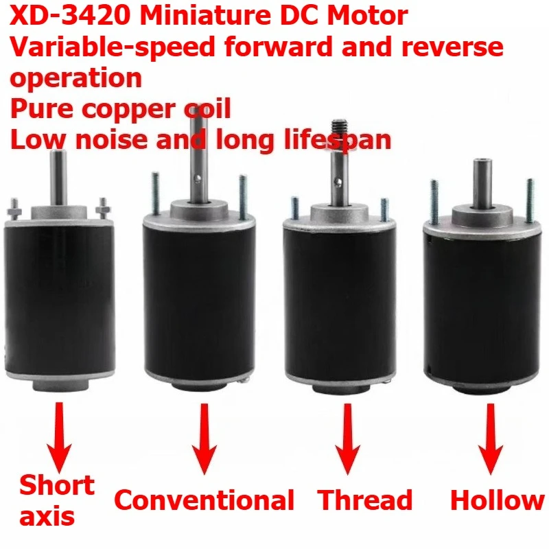 DC 12V24V 30W 3500RPM-7000RPM Electric Permanent Magnet Motor High Speed CW/CCW Electric Motor for DIY Generator XD-3420