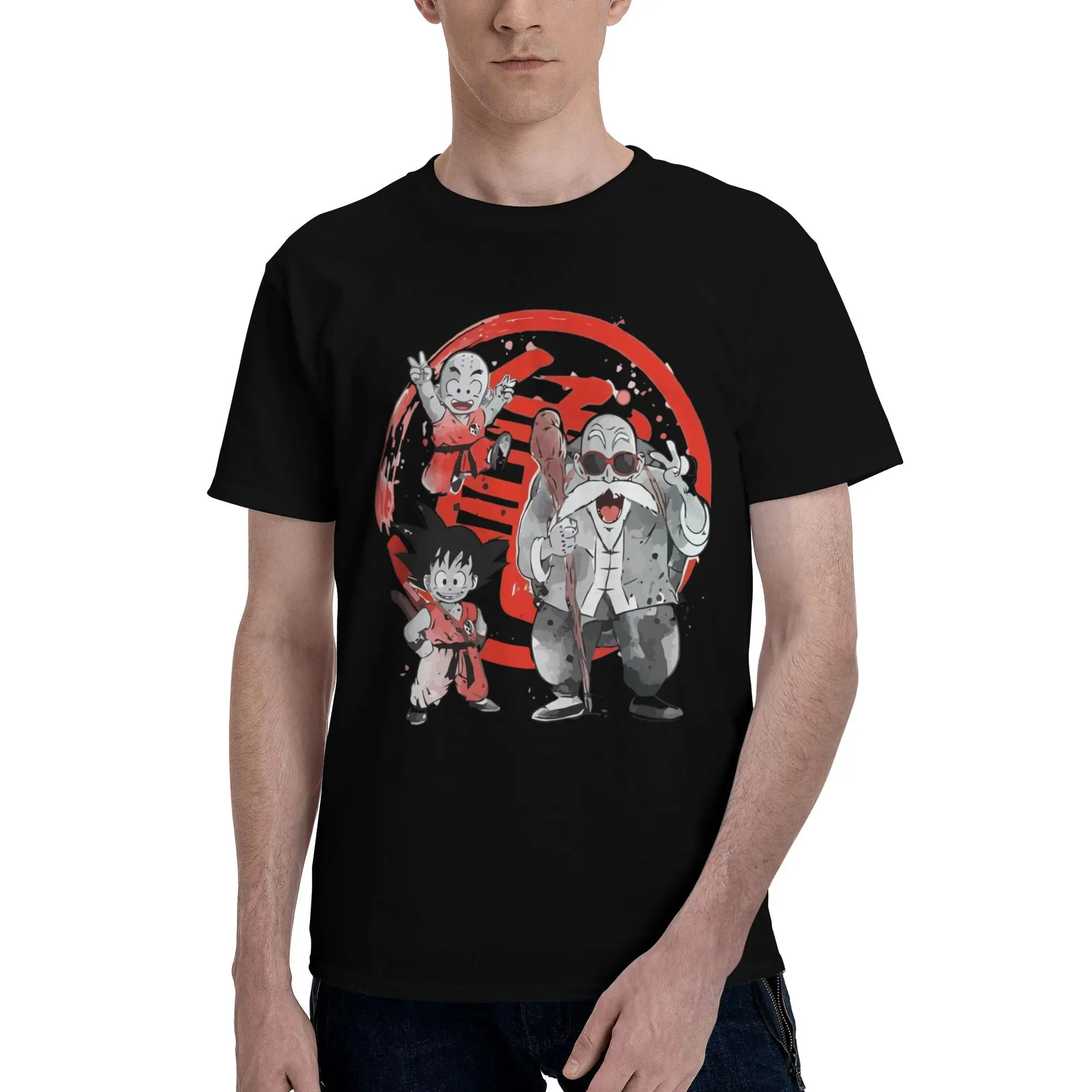 

Custom Kawaii Master Roshi T Shirt Men Short Sleeved T-shirts Printed Tee Tops 100% Cotton Slim Fit Tshirts Merch