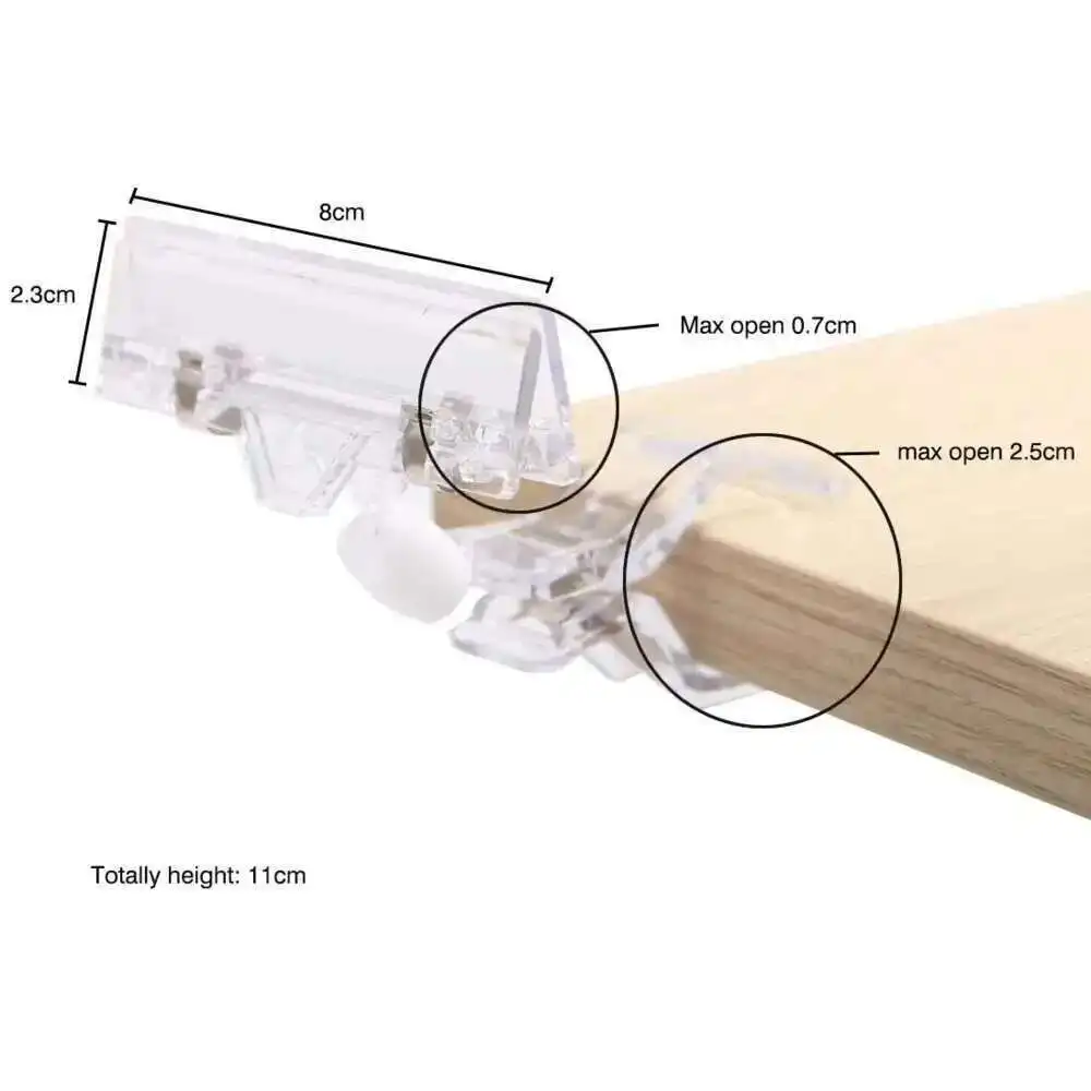 1pc Clear POP Advertising Clips Plastic Sign Price Display Label Tag Clip Holders In Supermarket Retails Label Holder Clamp