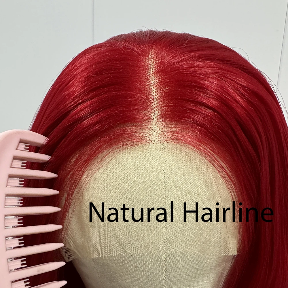 Red Loose Curly Lace Front Wig for Women, Natural Wave