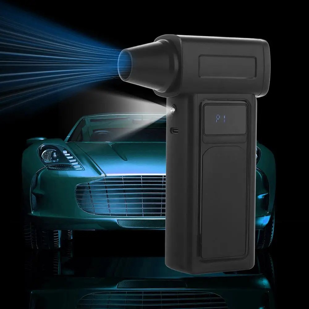 130000 RPM Handheld Turbo Violent Fan Digital Display Illumination Powerful Dust Blower Powerful Airflow High-Speed