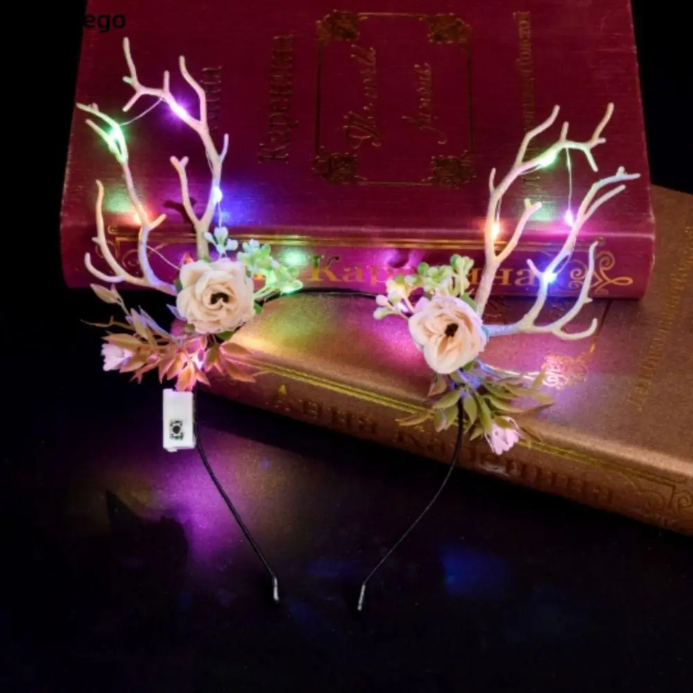 Decoration LED light Toy Photo Props Party Decorations Women Hair Wear Elk Ears Headband Fairy Deer Ear Glowing Headband