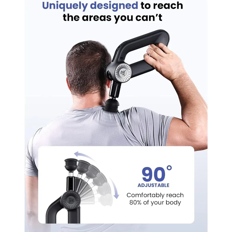 D6 Pro Plus Massage Gun with Heat, Deep Tissue Percussion with 16mm Amplitude, Professional Muscle Massager Gun for