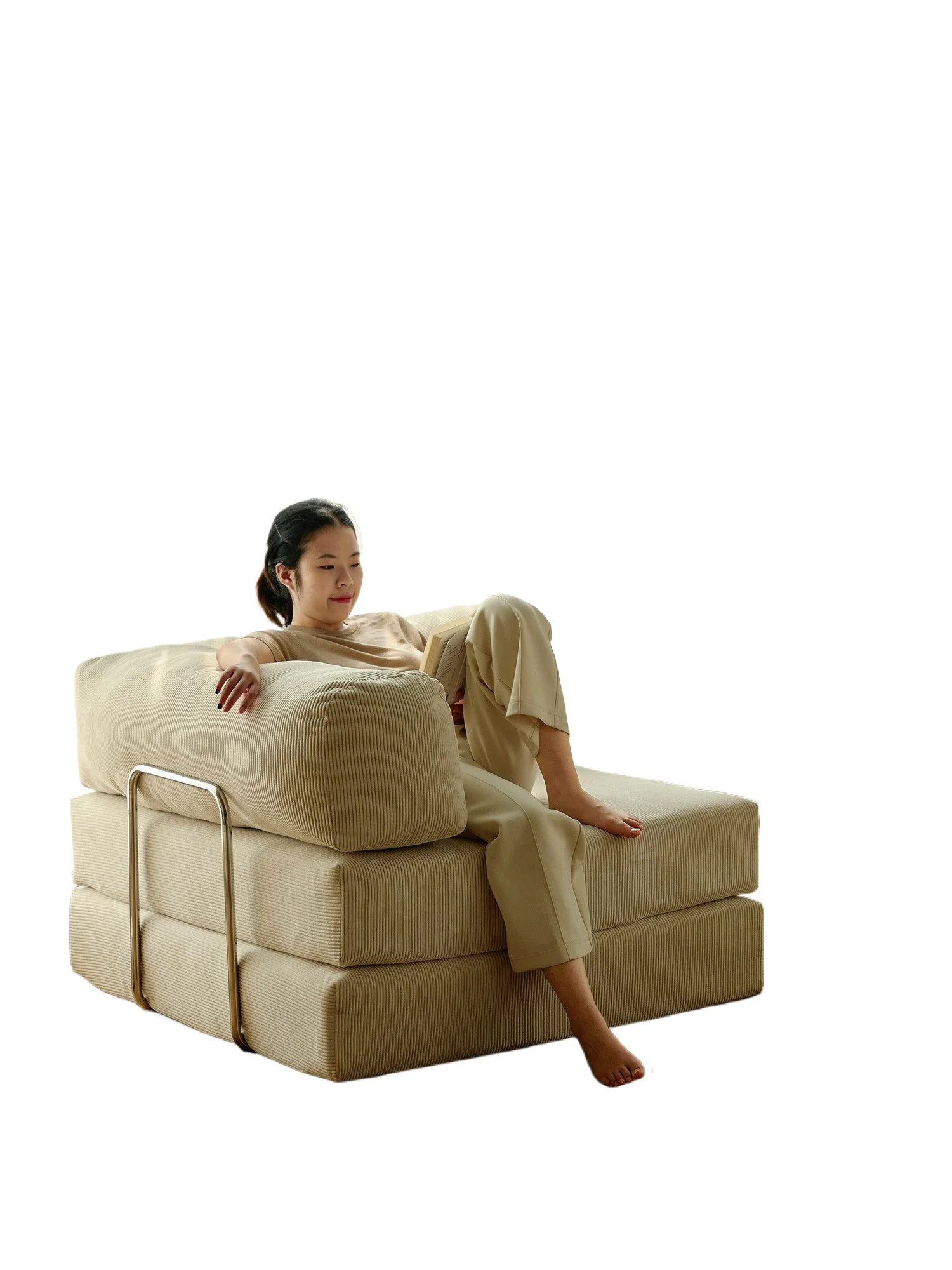 

Small apartment sofa bed living room bedroom free combination removable washable fabric corner module lazy sofa