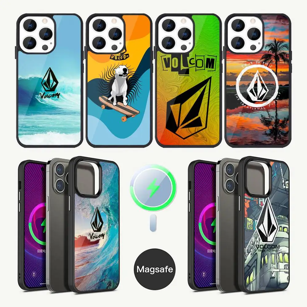 

Fashion V-Volcom Sport Style Phone Case For iPhone 17,16,15,14,13,12,11,Plus,Pro,Max Mini Magsafe Magnetic Wireless Charging