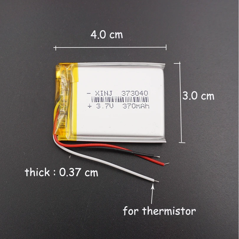 XINJ 2 قطعة 3.7 فولت 370 مللي أمبير 3 سلك الثرمستور ليثيوم بوليمر بطارية 373040 يبو ل المساعد الشخصي الرقمي مسجل قيادة سيارة الهاتف كاميرا الكتاب الإلكتروني