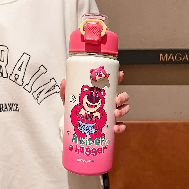 Disney Lotso Bear Thermos Bottle Girl Cute and Beautiful 316 Stainless Steel Children Hot Water Cup Kindergarten Kettle Kids