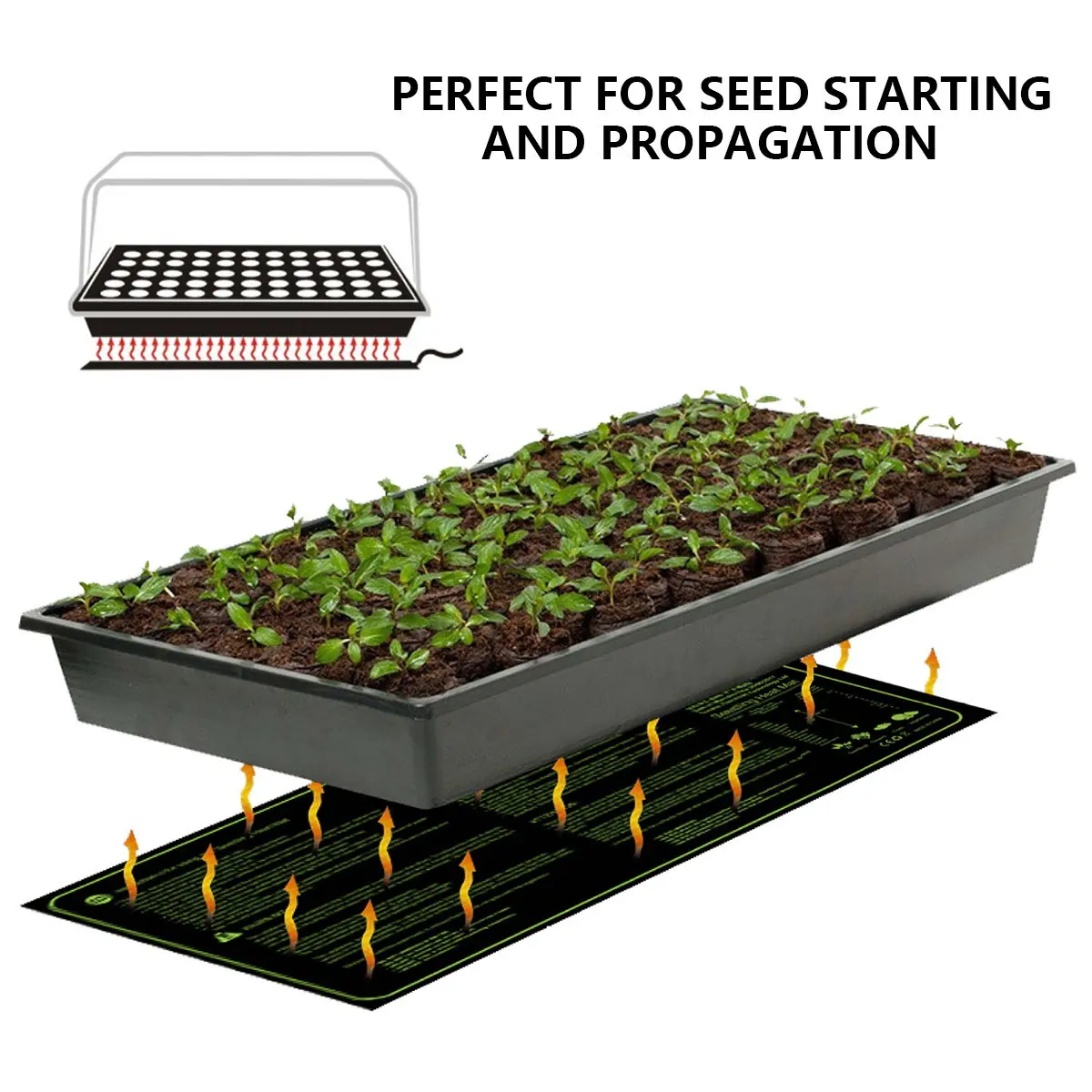 

Профессиональный водонепроницаемый греющий коврик для растений и цветов, для проращивания семян, средний размер, 110В, вилка стандарта США, черный, из премиальных материалов, для теплиц