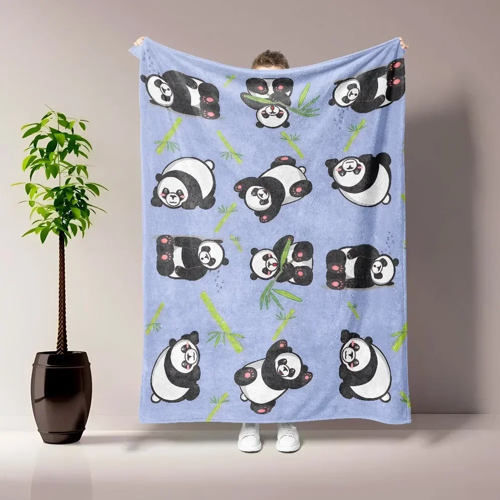 

Одеяло с HD-принтом, мультяшная панда, тонкое фланелевое одеяло. Всесезонное использование для диванов, кроватей, гостиных, одеяла для пикника для путешествий