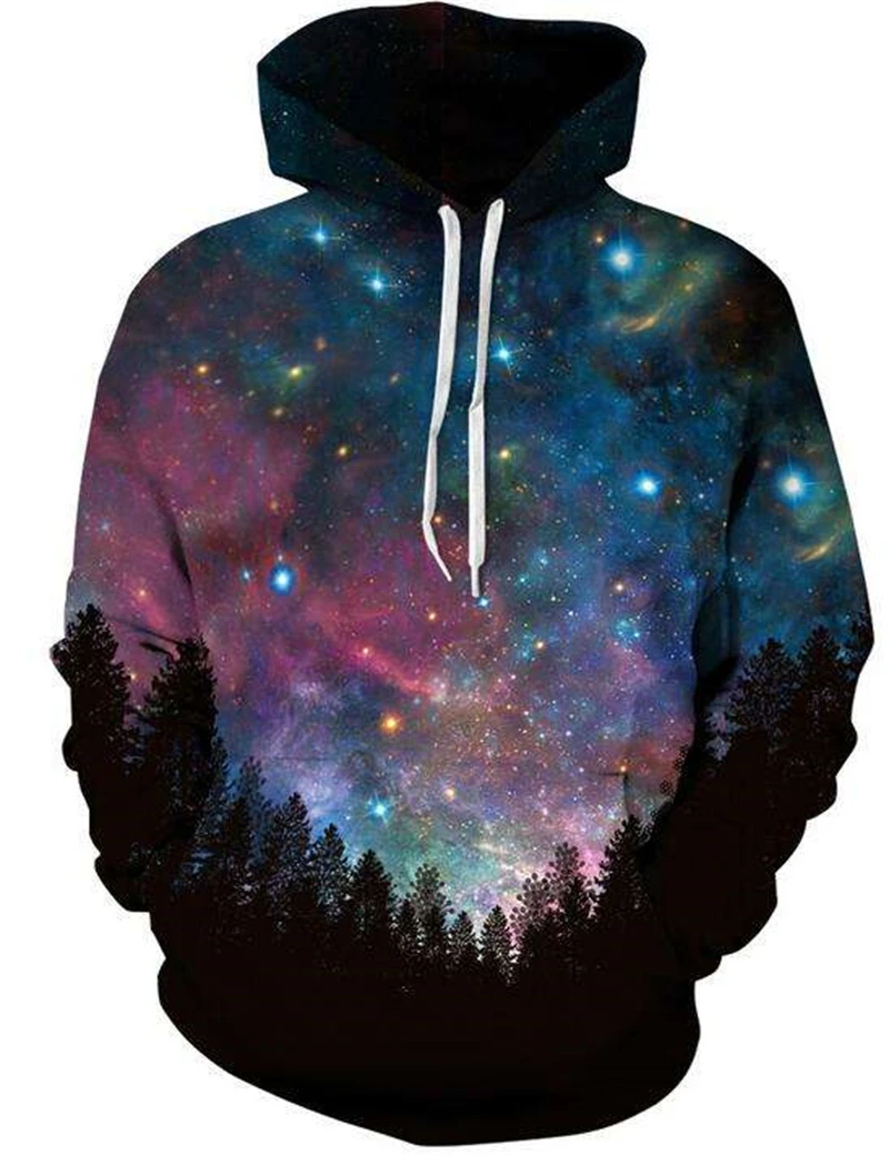 Galaxy Hoodie Colorful Personalized Pattern 3D Printed Hoodie Men Street Sports Tops Hip-hop Pullover Sweatshirts Hooded Male