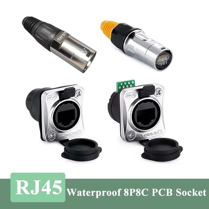 Waterproof RJ45 Ethernet Plug Socket YT-RJ45 Snap On Male Female 8P8C Industrial Ethernet PCB Aviation Connector Sockets