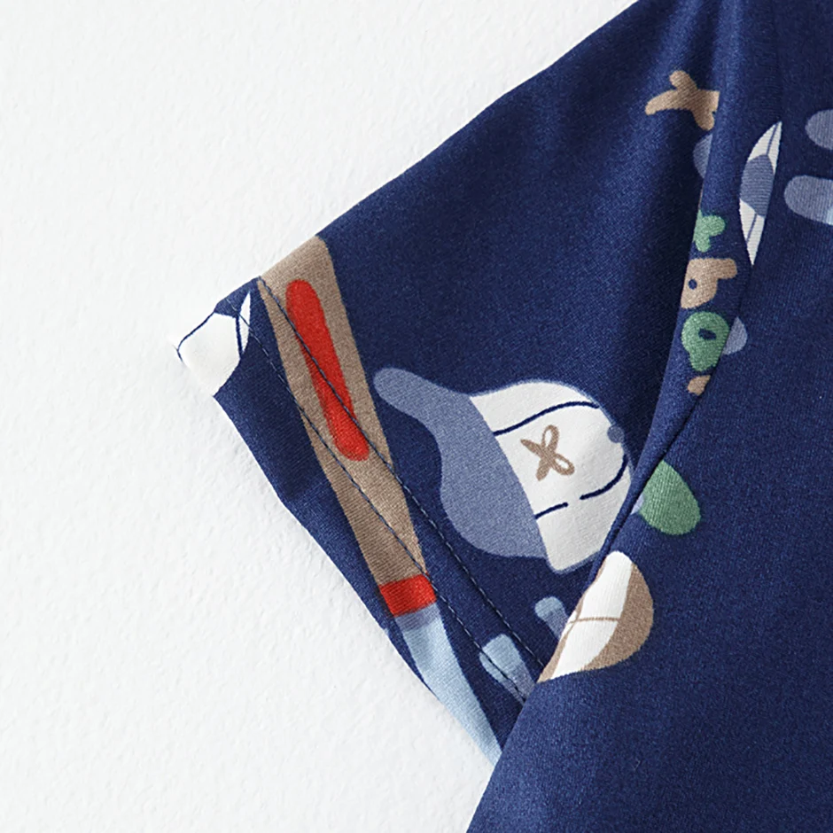 3-teiliges Set aus Kinder-Shorts mit Ball-Print, Weste, Shorts, Hosen-Kombination, bequeme Schlafanzüge für Jungen, Hauskleidung – Detail 8