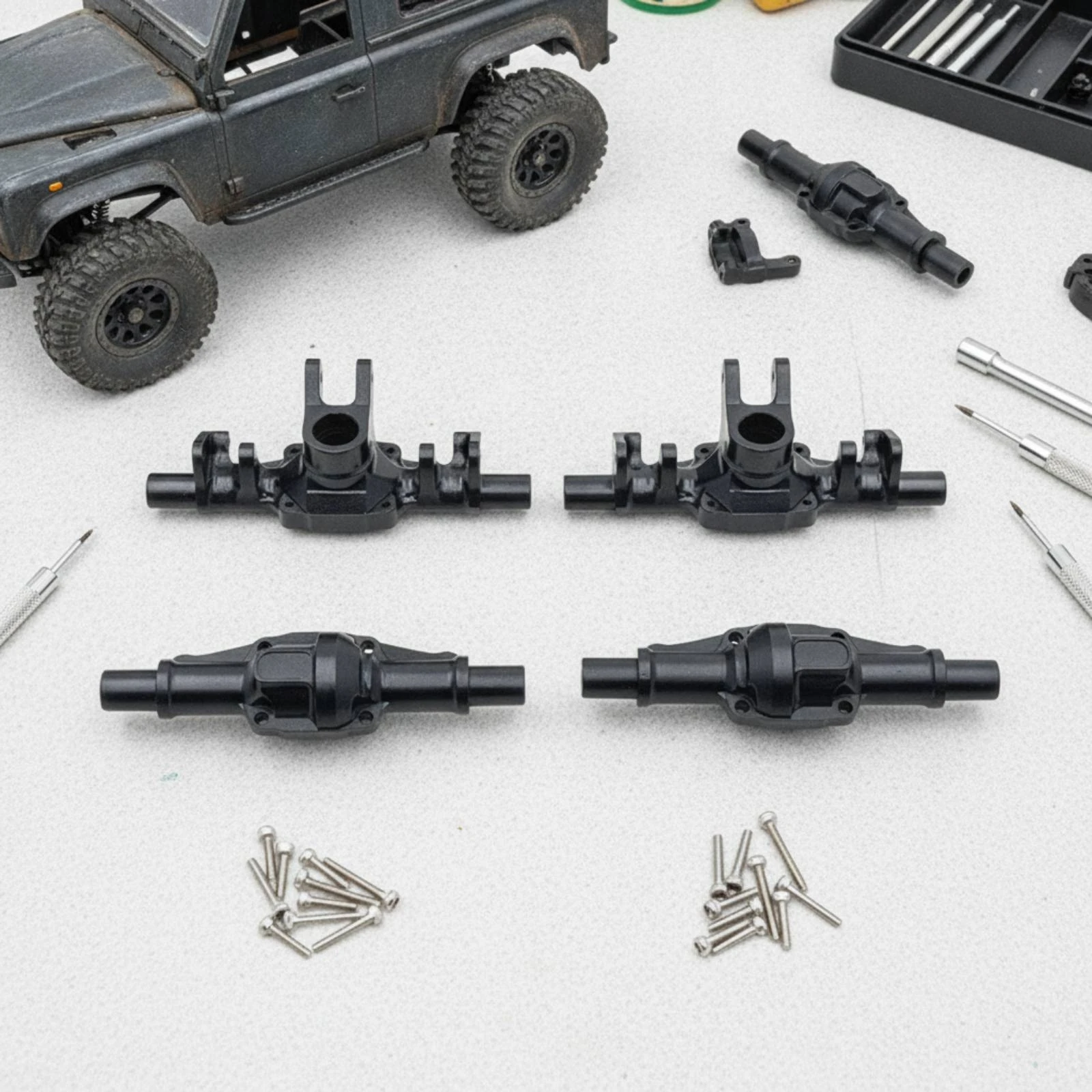 RC Axle Housing with Screws Direct Fit Aluminum Axle Housing Hardware Machined Long-Lasting for Crawler Builders