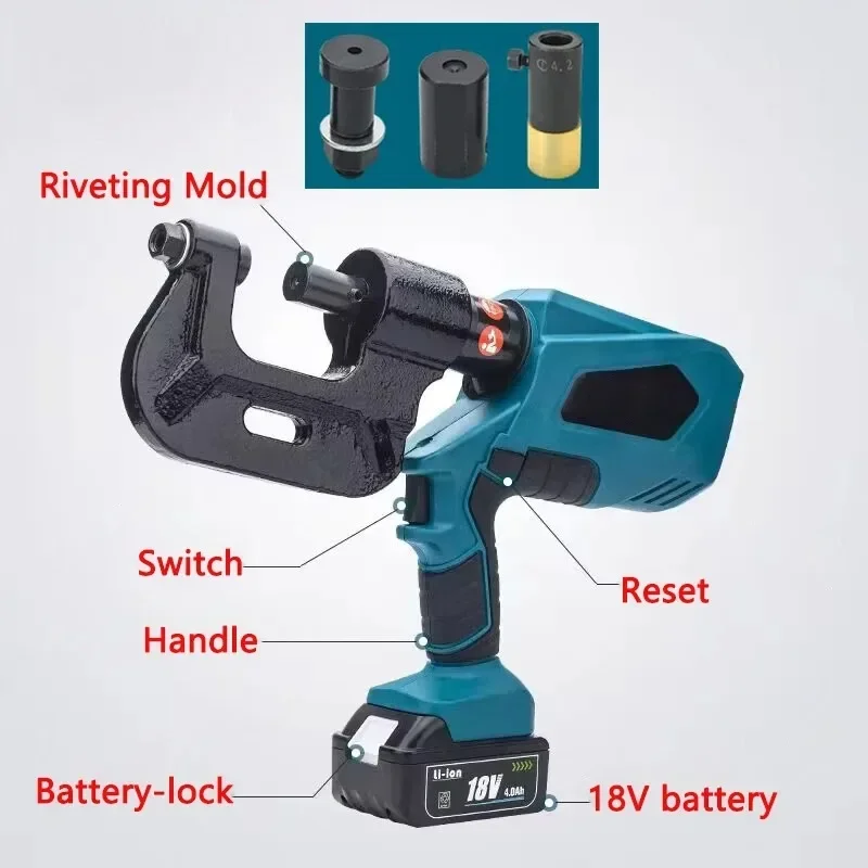 Portable Electric Hydraulic Fast Riveting Machine EZ-M1 Li-battery Duct/Flange/Angle iron Riveter Rechargeable Rivet Machine