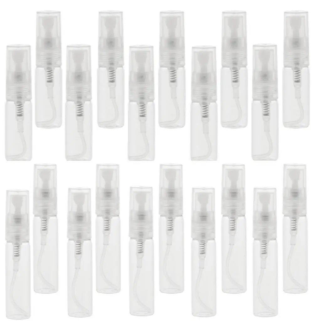 Refillable Glass Perfume Spray Bottle Set Clear 3ml 5ml Atomizer Travel Sample Vials for Holiday