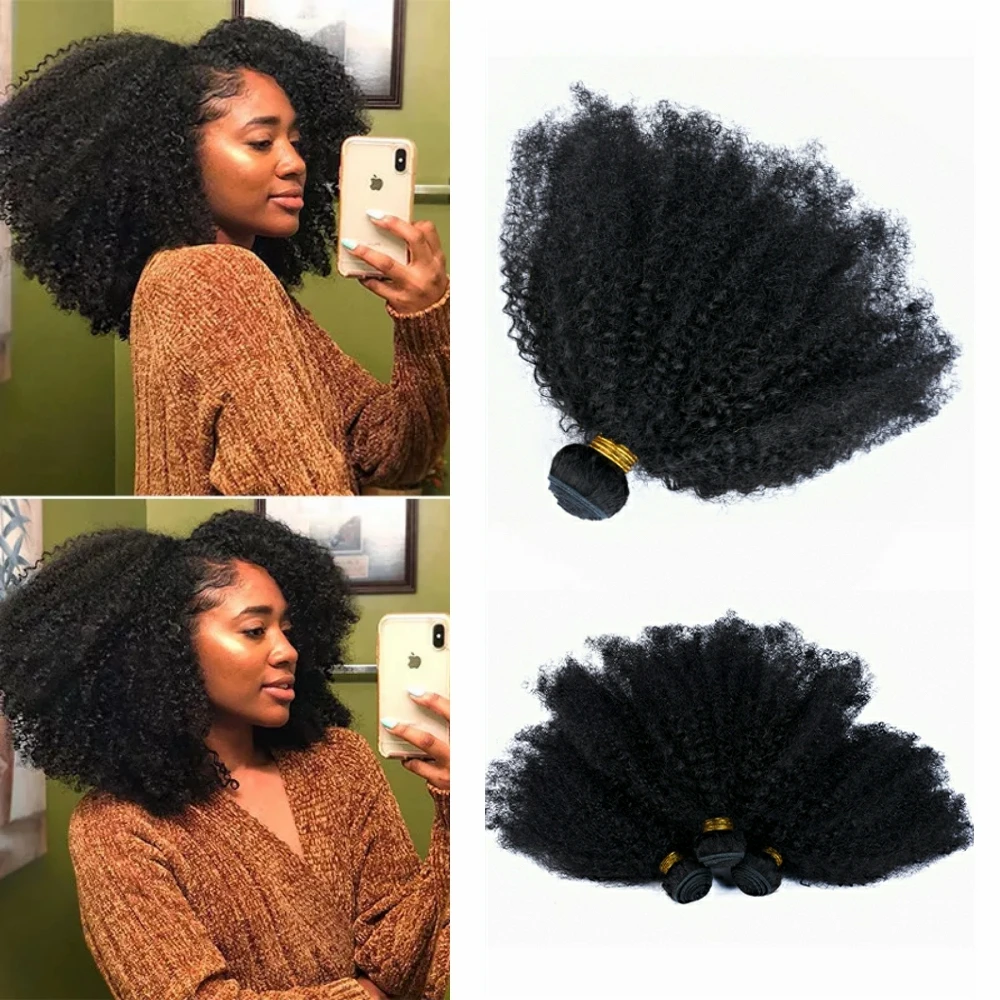 

Luxediva Mongolian Afro Kinky Curly Hair Bundles 8"-36" Inch 4B 4C Human Hair Extensions Remy Human Hair Bundles For Black Women