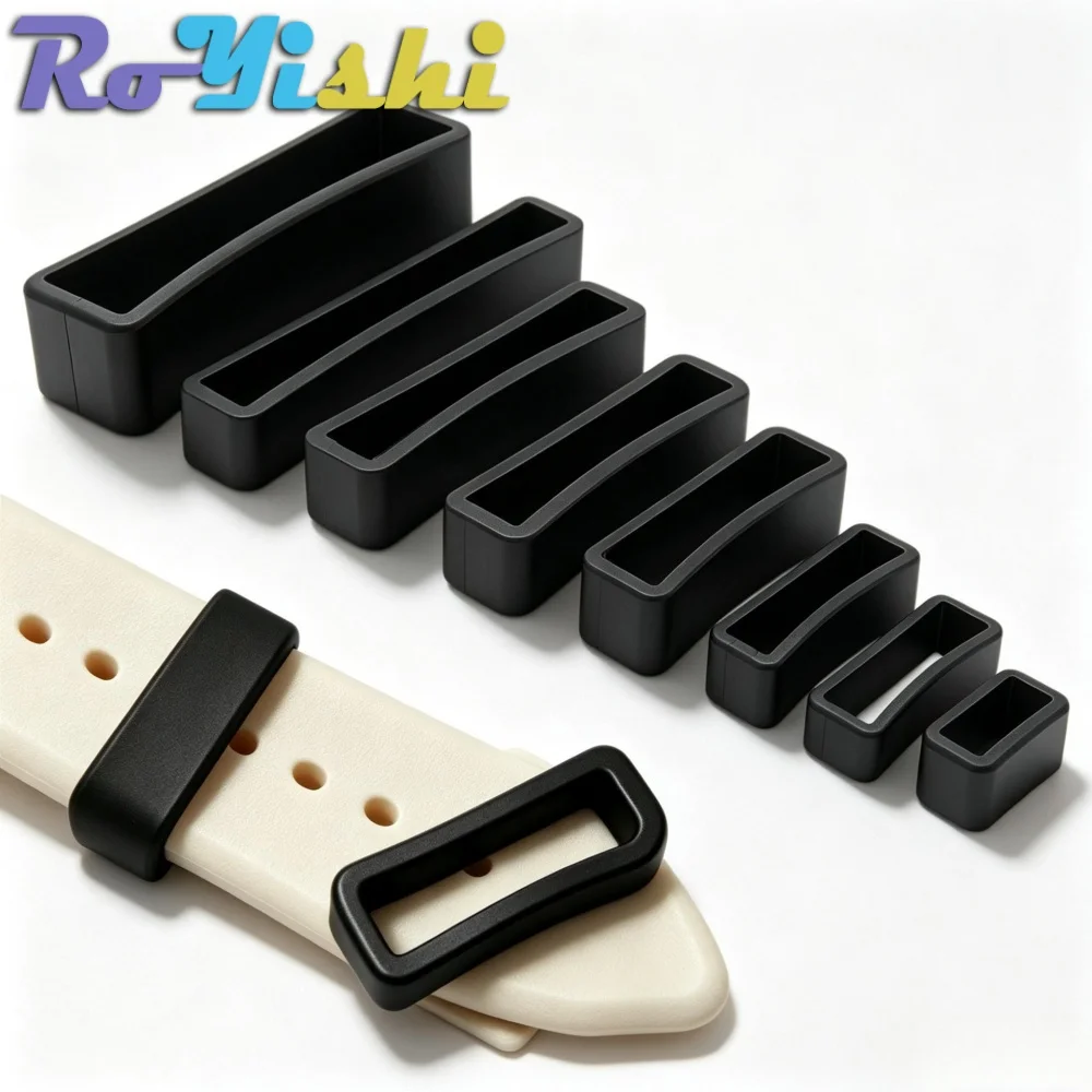 10-100pcs Plastic Belt Loop Keeper Square Loop Leather Belt Buckle Harness Backpack Straps Black