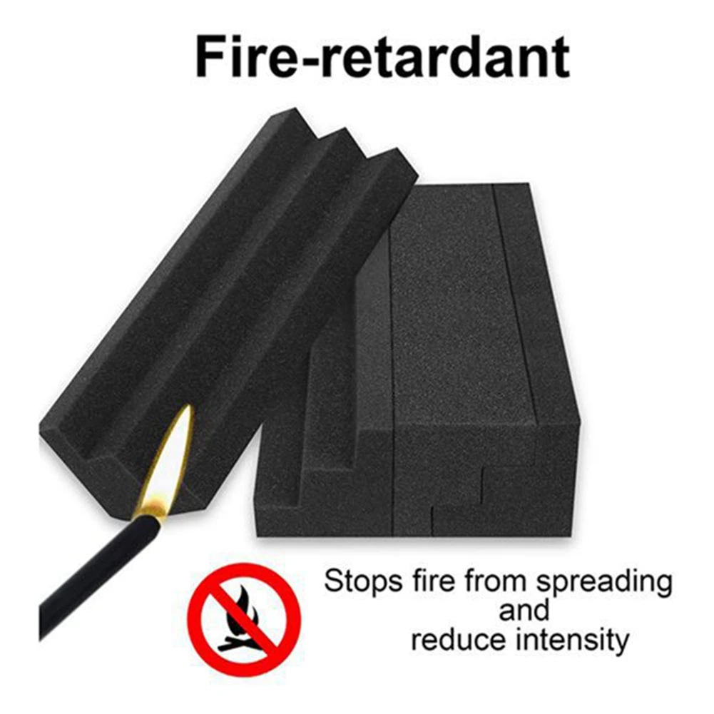 SMIEA 12 Pezzi Pannelli Acustici Bass Trap Angolo Studio Schiuma Isolamento Acustico Pad Pannello A Parete Blocco Angolo per Studio o Teatro