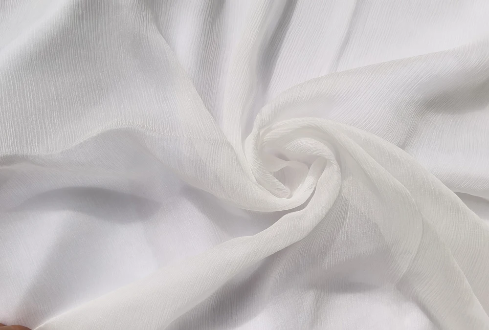 

50 см * 105 см кремовая шелковая мятая шифоновая ткань текстурированный марлевый материал для шитья пошивки