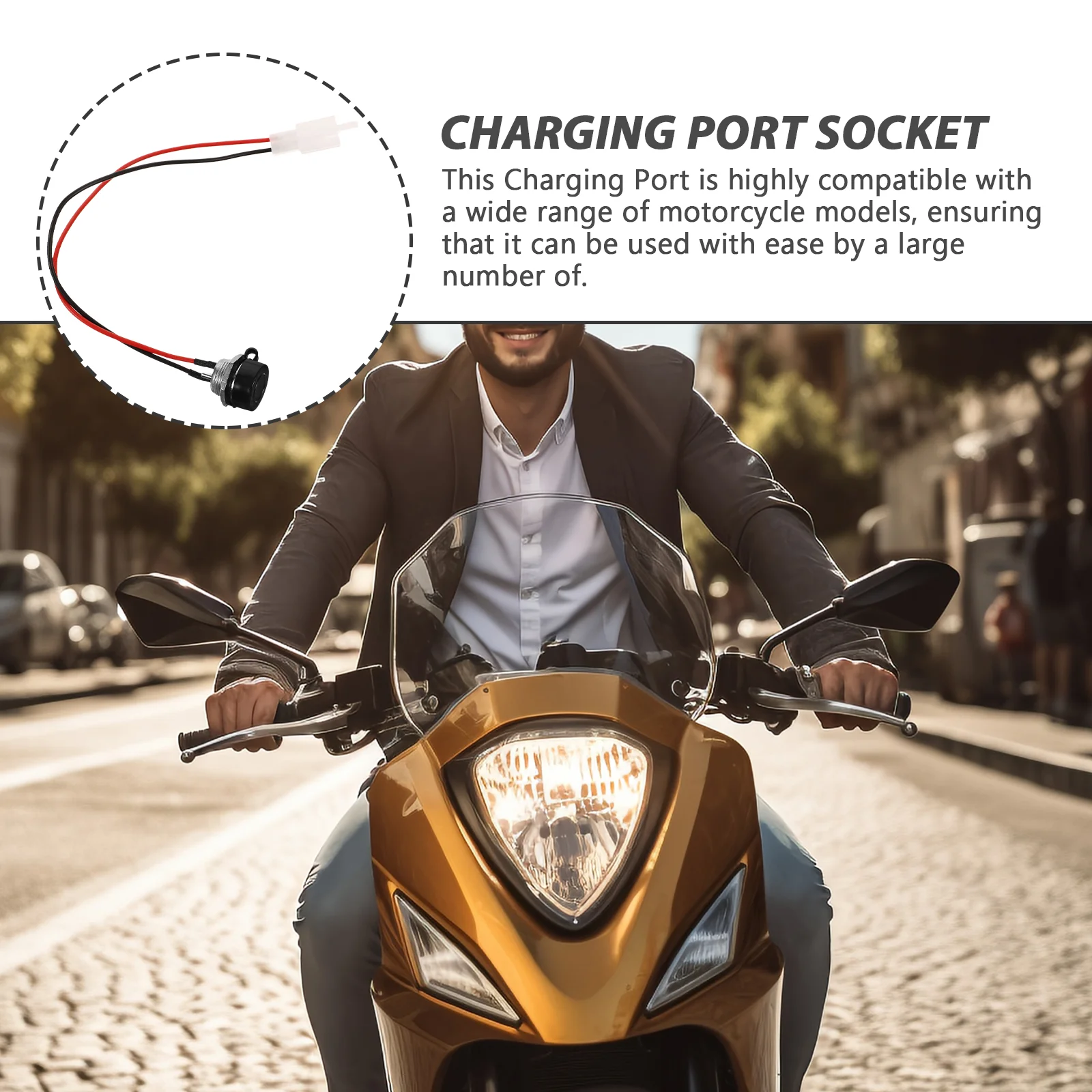 Wire Connectors Motorcycle Accessories Electric Scooter Charging Port with Wires Mini for Socket Cable