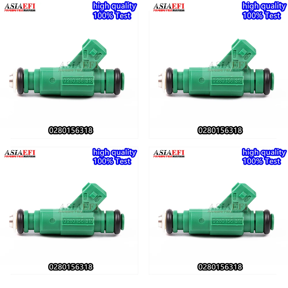 4pc High Quality Fuel Injector Nozzle OEM 0280156318 For Peugeot Citroen C2 C3 C4 Xsara 2 Berlingo Peugeot 206 307