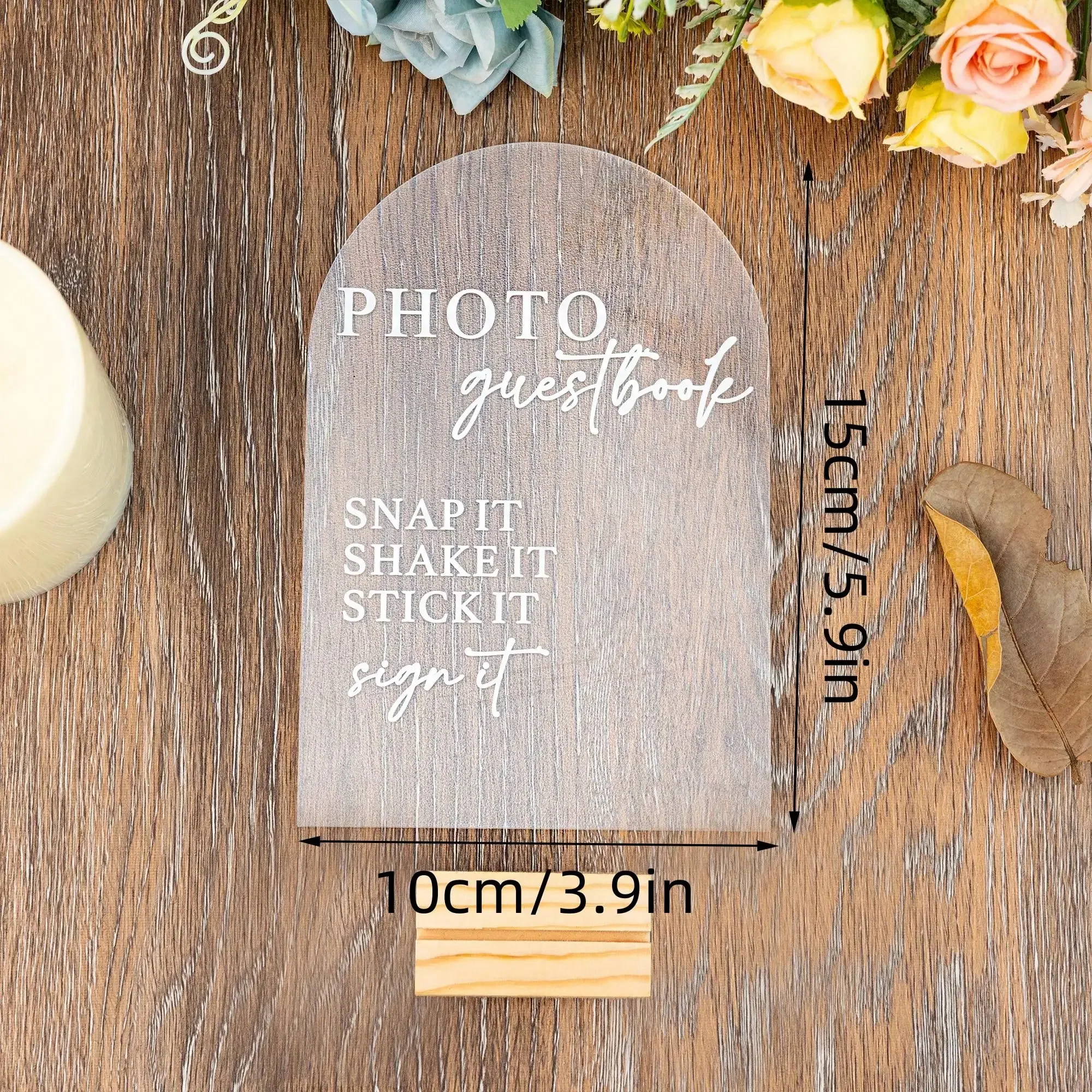 لافتة كتاب الضيوف على شكل قوس، لافتة كتاب الضيوف للصور، لافتة زفاف بولارويد، لافتة أكريليك لسجل الزوار، علامة Snap It Shake It Sign It