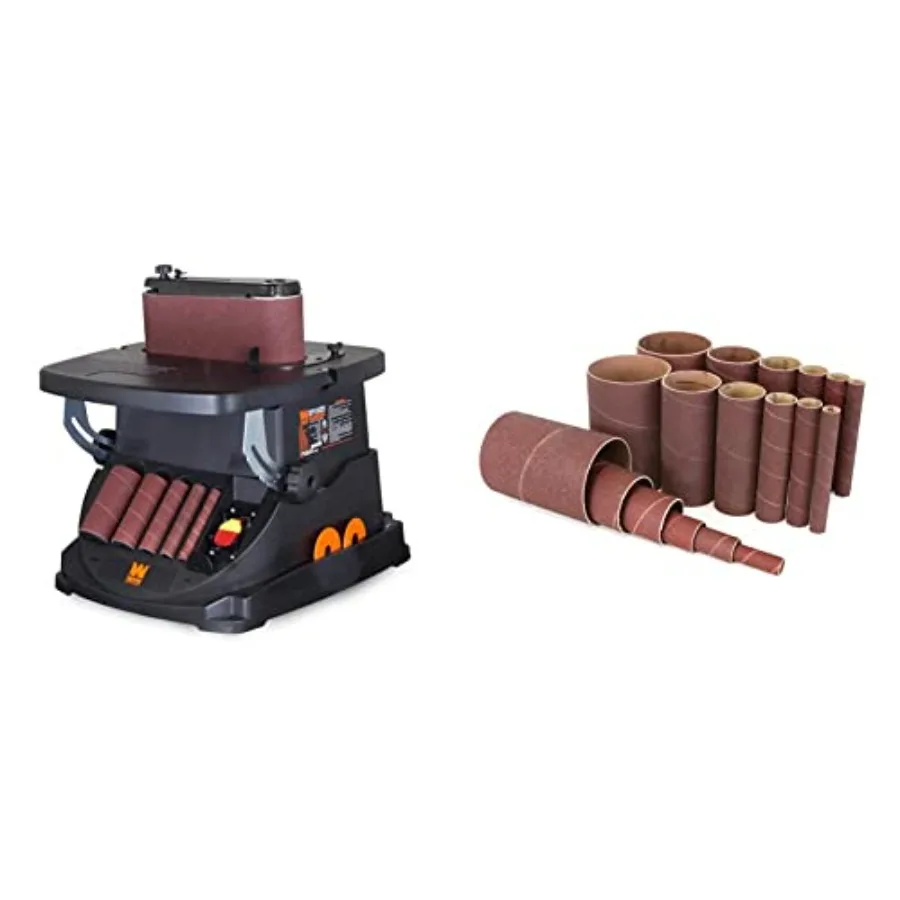 

6524 Oscillating Belt and Spindle Sander and 6510SPC Assorted Grits Spindle Sanding Sleeves 18 Pack