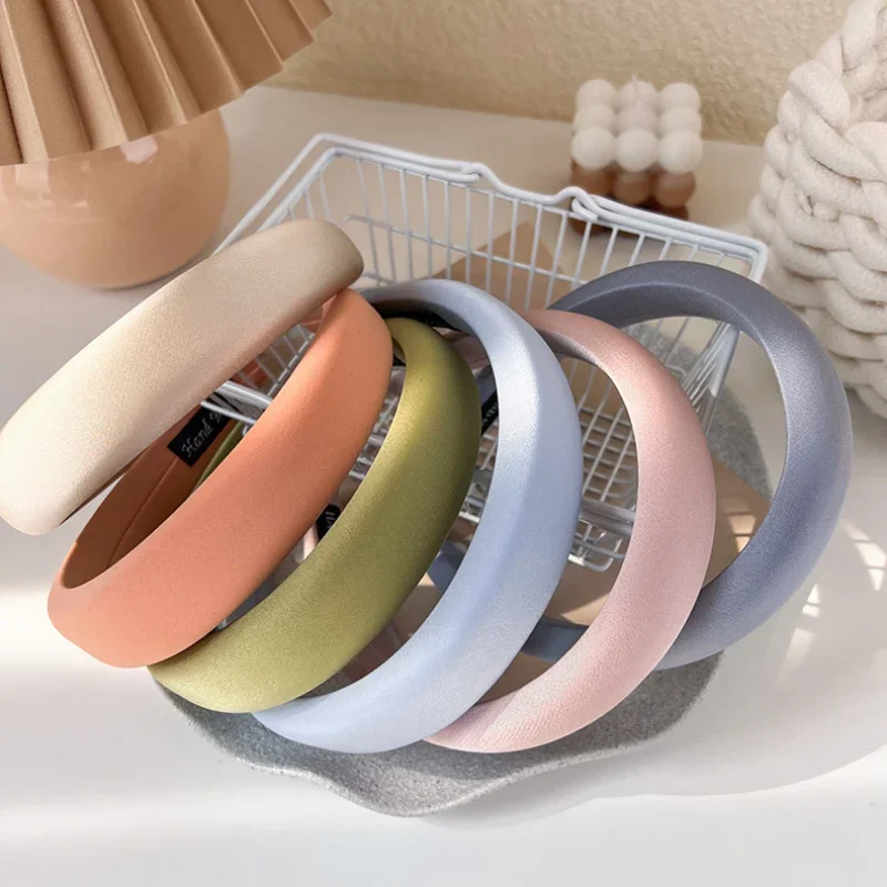 Solid Color Wide Hair Hoop Hairbands for Women Fashion Hair Accessories Hair Bands Girls Cute Sponge Headbands Headwear Headwrap