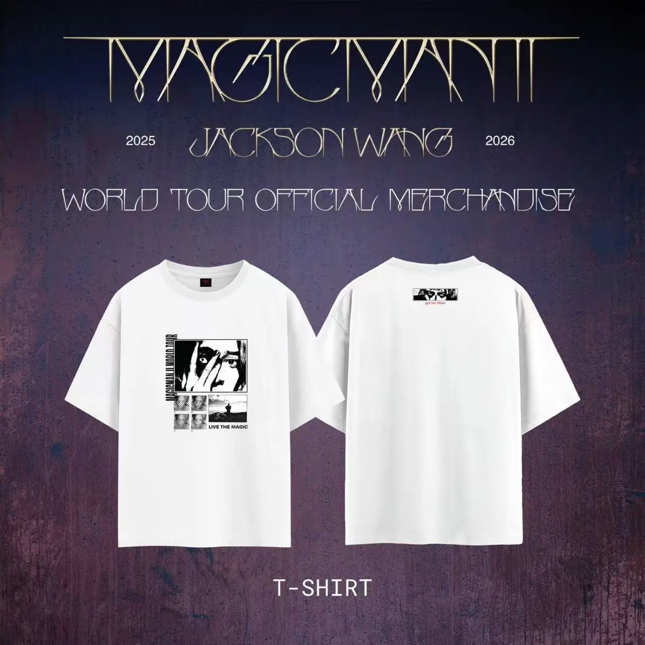 Jackson Wang MAGICMAN 2 Concert Merchandise Same Style T-shirt Unisex Couple Tops Fan Support Apparel MAGICMAN 2 WORLD TOUR - view 3