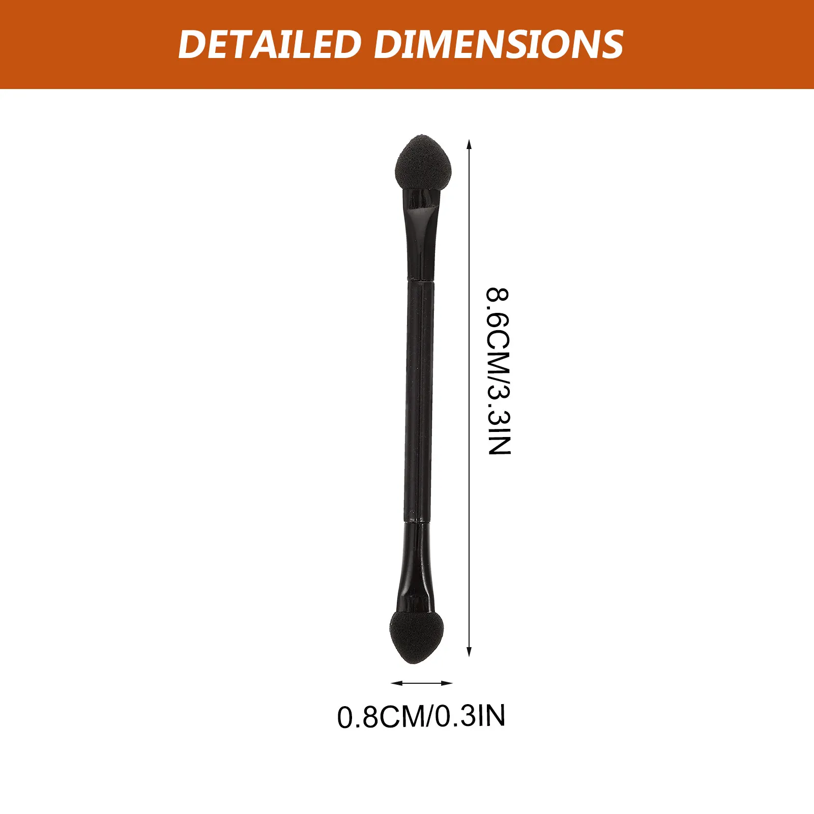 30개입 양면 타원형 스펀지 아이섀도우 스틱 아이 메이크업 브러쉬 (아이라이너, 눈썹, 글리터 도포용)