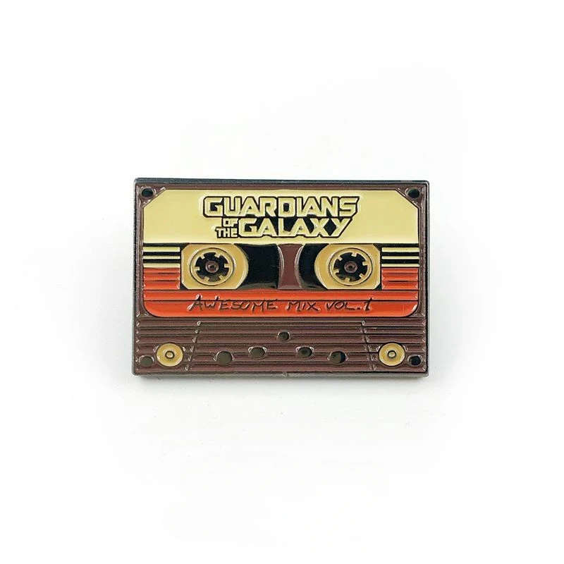 Marvel Guardians of the Galaxy Star-Lord movie peripheral metal brooch personalized retro tape badge clothing bag accessories