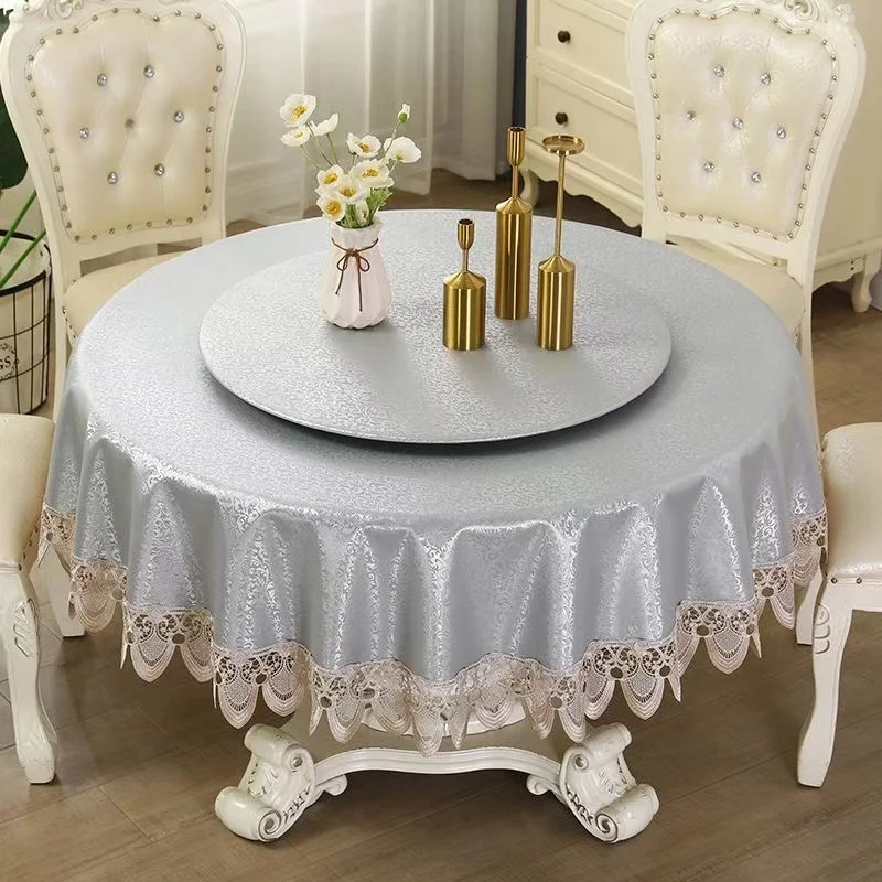 2024 new Chinese style round tablecloth oil-proof, wash-free and scalding-proof cloth for home use