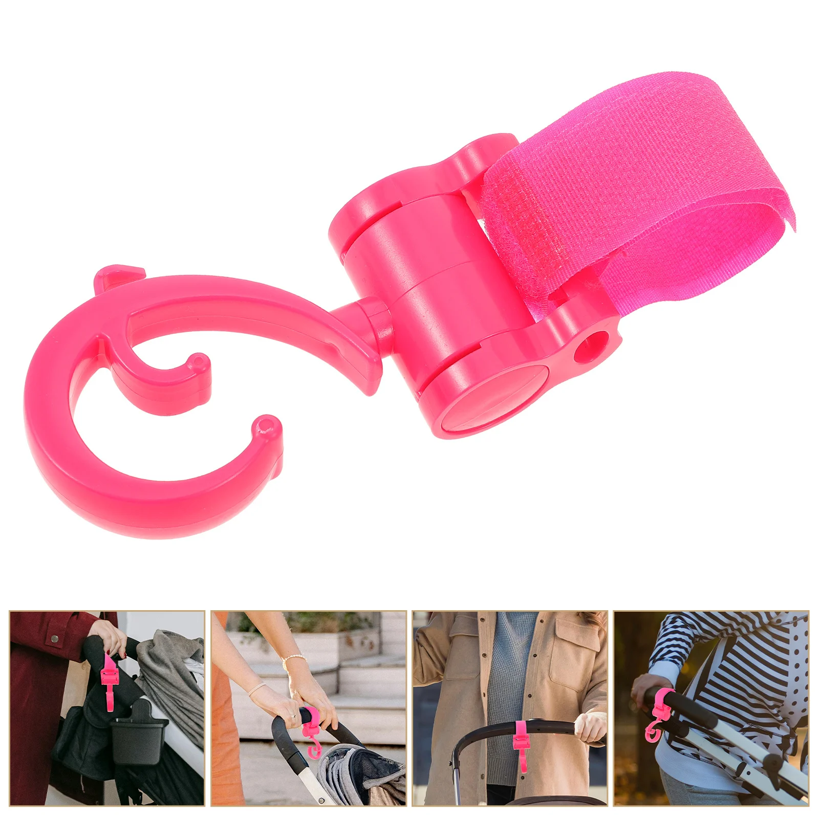 Tape Hook For Stroller Heavy Duty Bag Hanger No Drill Diaper Bag Clip Stroller Accessory Baby Carriage Bike Electric