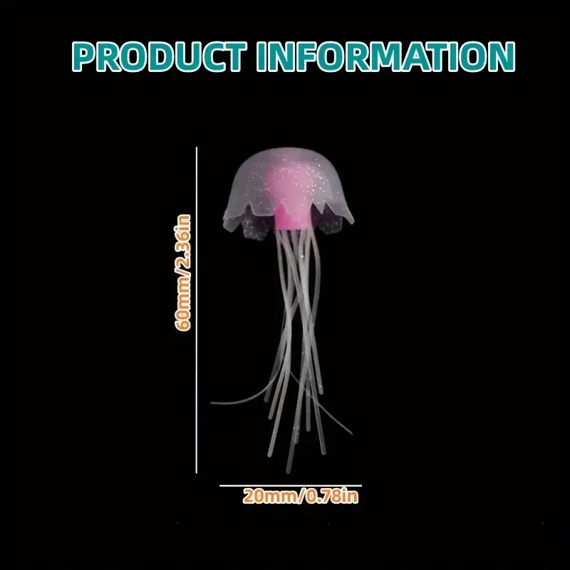 3pcs/6pcs Fish Tank Landscape Simulation Jellyfish Decoration Silicone