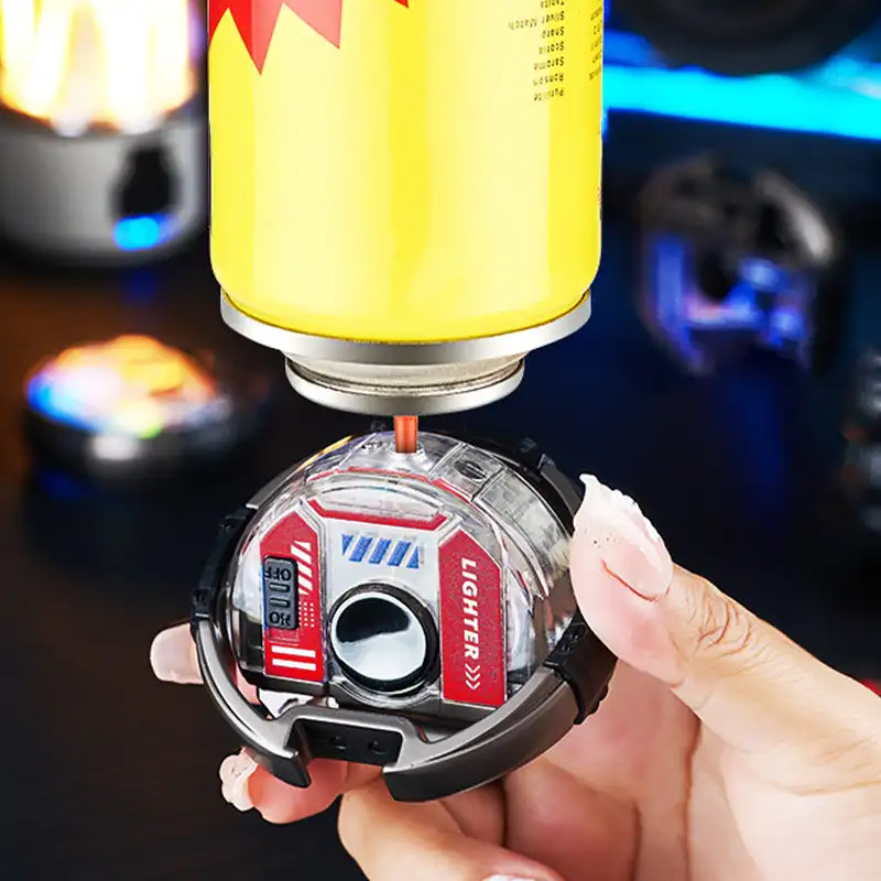 Encendedor 3 en 1 a prueba de viento con Fidget Spinner y abridor de botellas, encendedor de chorro, encendedor eléctrico de Metal a prueba de viento, herramienta pequeña para hombres