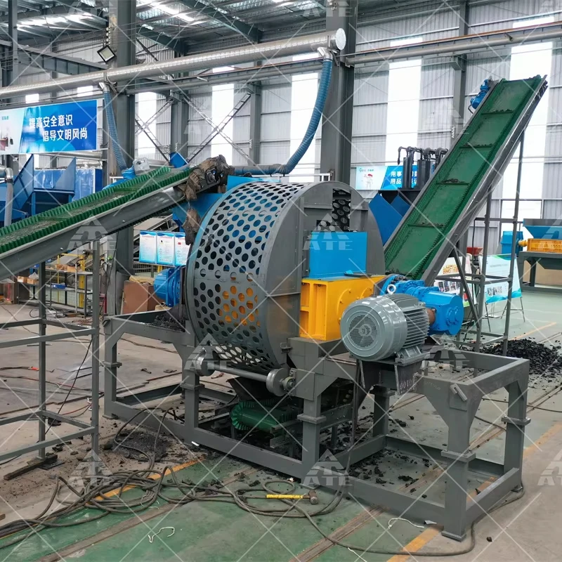 Waste Car Truck Tire Recycling Production Line Scrap Tyre Shredder Machine Tire Shredder Recycling Plant