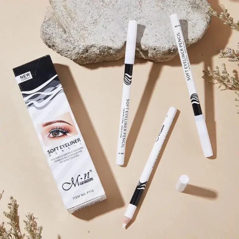 2 SZTUK Nowy biały eyeliner do makijażu Trwały, gładki, łatwy w noszeniu rozjaśniacz do oczu Wodoodporny, modny eyeliner ołówki Narzędzie do makijażu oczu