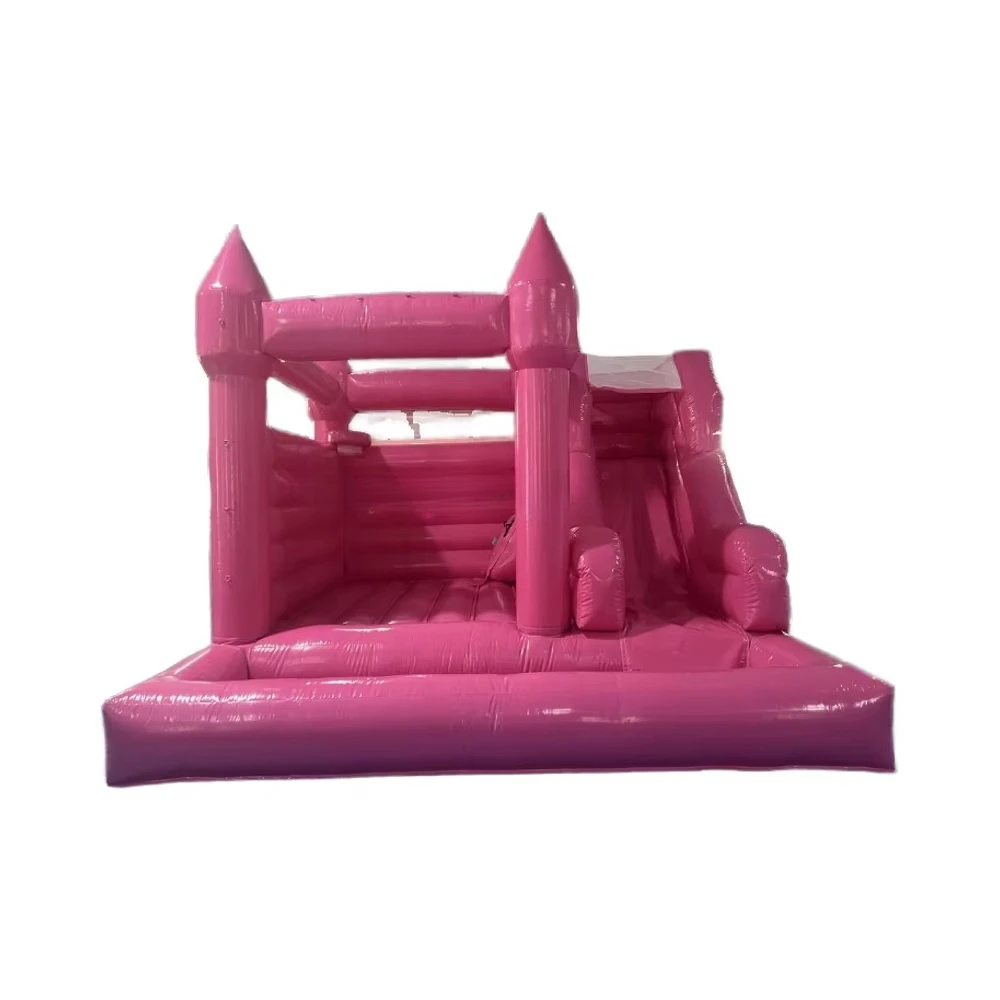 Large Pink Themed PVC Inflatable Jump Castle Wedding Features Durable, Outdoor Use