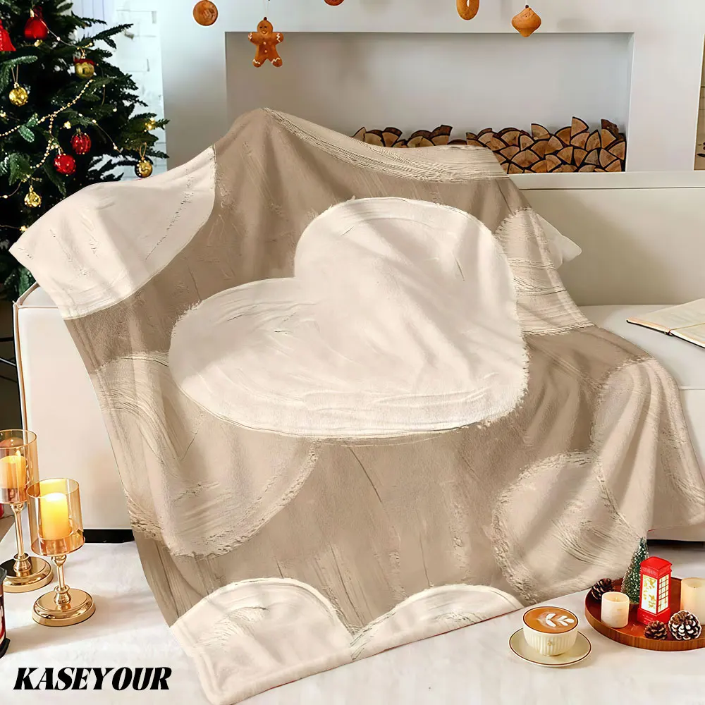 Heart Strokes Winter Summer Flannel Blanket Throw Fleece Soft Fuzzy Plush Cozy Fleece Blankets for Sofa Ideal Gifts