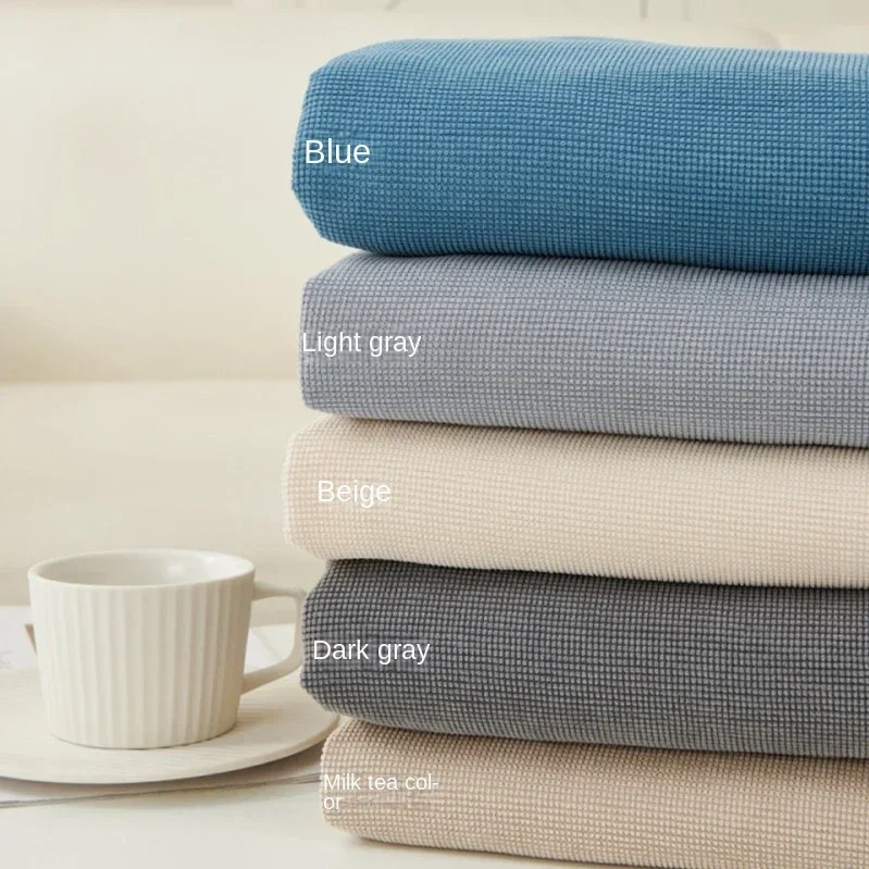 Chenille Sofa Towel All-cover Coffee Striped Pattern Sofa Throw Blanket with Tassels Couch Protector Double Face Usable