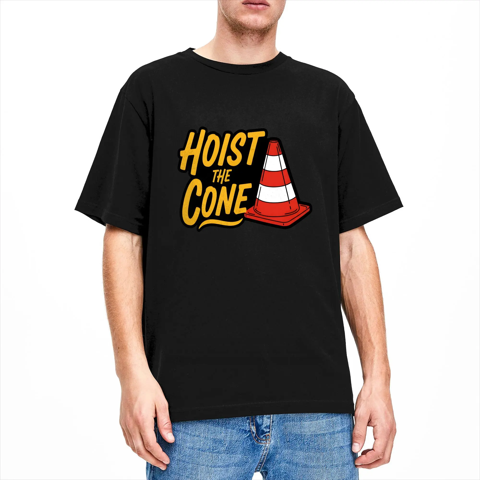 Hoist The Cone T-Shirts for Men  Leisure Cotton Tee Shirt O Neck Short Sleeve T Shirt Summer Clothes