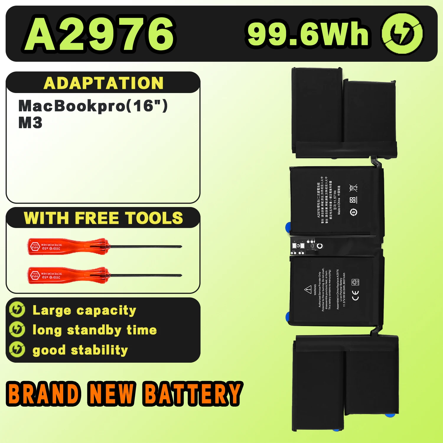 SAT A2976 New Laptop Batteries Replacement For Apple A2991 2023Year MacBookpro(16